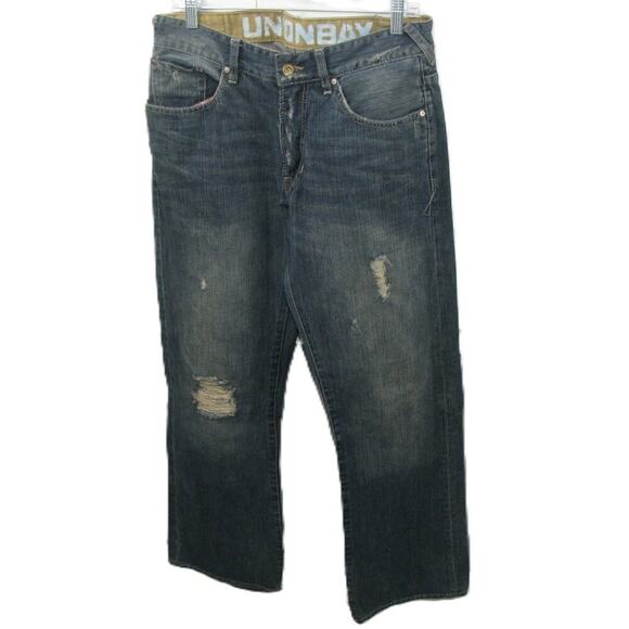 Union Bay Men's Vintage Distressed Straight Leg Relaxed Jeans Size 32x32